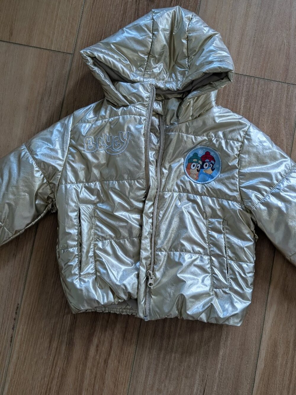 Metallic Gold 3T Bluey Winter Puffer Jacket